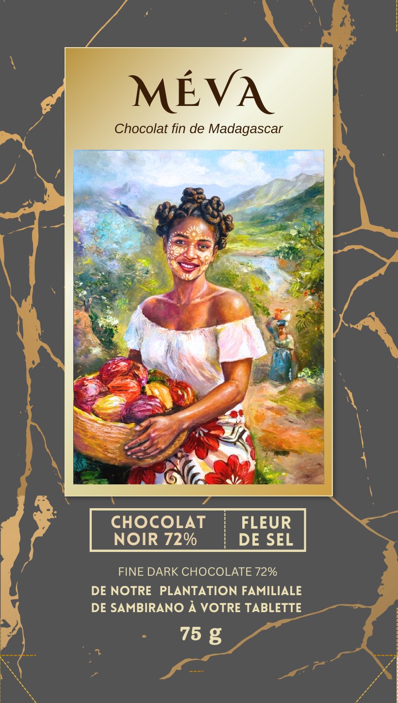 Tablette Méva Chocolat Noir 72 % Fleur de Sel